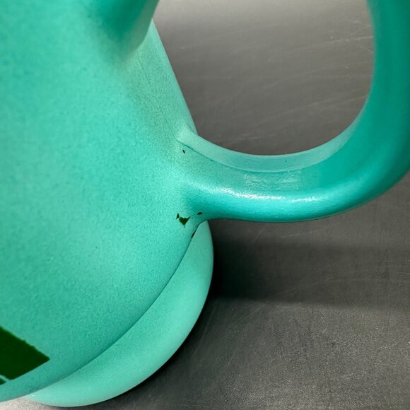 Vintage Milk Glass Mugs Hazel Atlas Teal Green Stacking Fruit Cherry Pear Apple - Picture 10 of 12